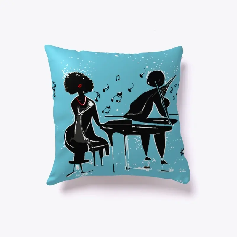 couple music people pillow