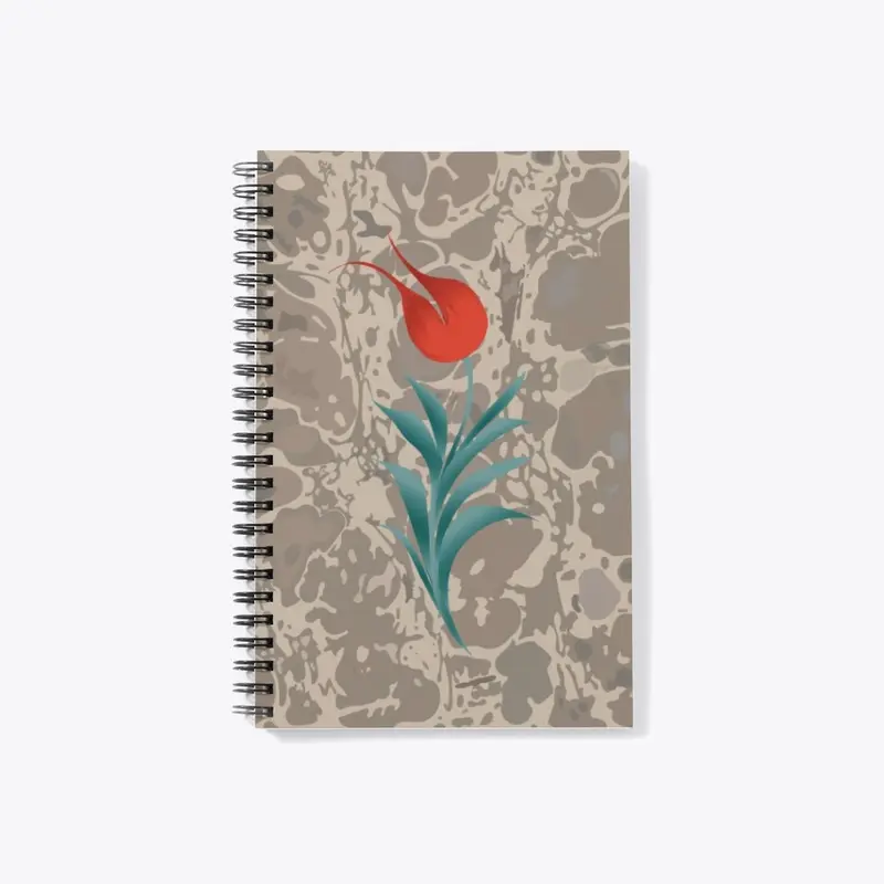 marbling art tulip notebook